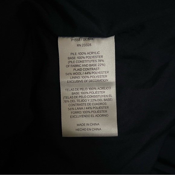 Pendleton Sherpa Fleece Zip Up Jacket Sz Large in Blue Green Faux Fur Plaid Trim - Picture 11 of 12